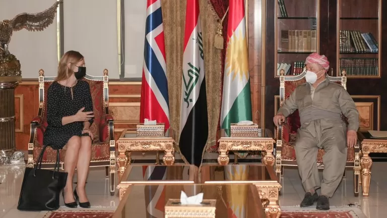 Serok Barzanî li gel balyoza Norwêjê civiya