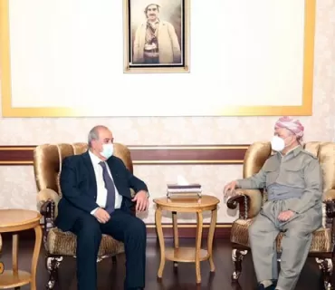 سەرۆك بارزانی پێشوازی لە سەرۆكی ئیئتیلافی نیشتیمانیی عێراقی دەكات