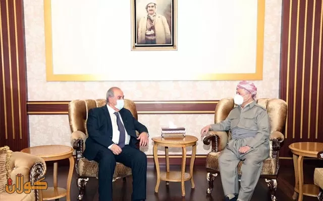 سەرۆك بارزانی پێشوازی لە سەرۆكی ئیئتیلافی نیشتیمانیی عێراقی دەكات