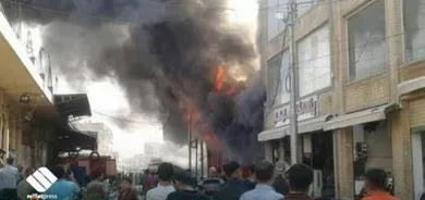 لەشەقامی 60مەتری شاری هەولێر ئاگر لە کۆگایەک بەربوو