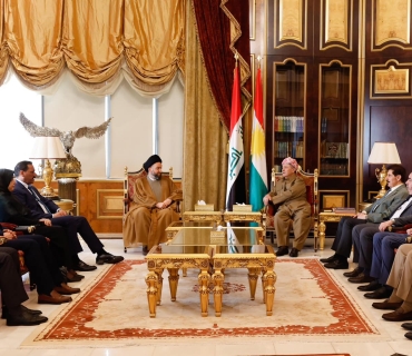 ســەرۆك بـــارزانـــی پــێـشـــوازی لە سەرۆكی ڕەوتی نیشتیمانیی حیكمە دەكات