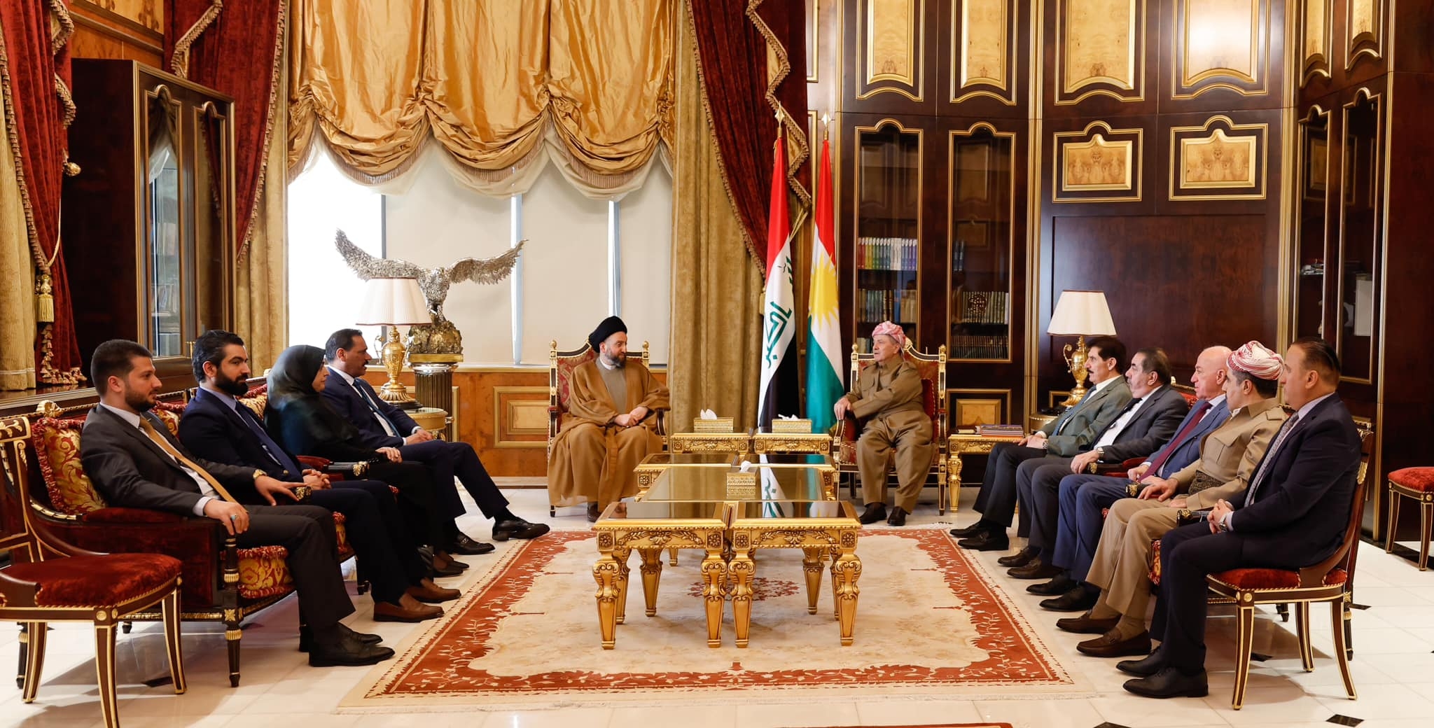 ســەرۆك بـــارزانـــی پــێـشـــوازی لە سەرۆكی ڕەوتی نیشتیمانیی حیكمە دەكات