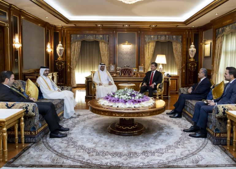 ســه‌رۆك نێچيرڤان بارزانى پێشوازى له‌ كونسولى گشتيى قه‌ته‌ر كرد