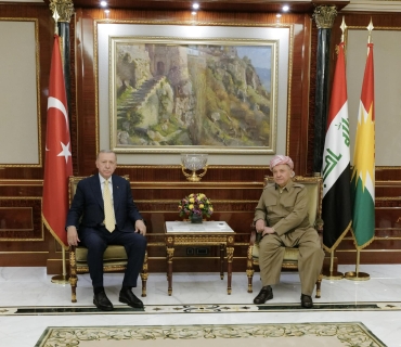 ســـەرۆک بــــارزانـــی پــێــشـــوازی لـــە رەجـــەب تەیب ئەردۆغان، سەرۆککۆماری تورکیا کرد.