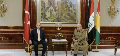 ســـەرۆک بــــارزانـــی پــێــشـــوازی لـــە رەجـــەب تەیب ئەردۆغان، سەرۆککۆماری تورکیا کرد.