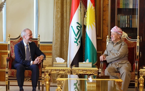 ســـەرۆك بـــارزانـــی پێشوازی لە كونسوڵی گشتیی نوێی ئەمەریكا دەكات