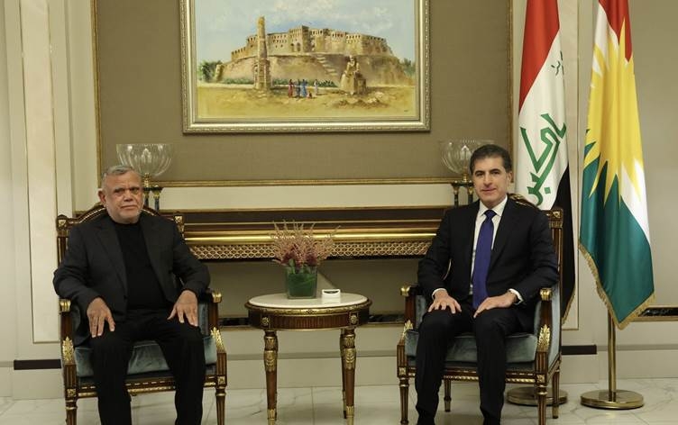 نيجيرفان بارزاني وهادي العامري يؤكدان أهمية الحوار والشراكة الوطنية لحل المشاكل العالقة