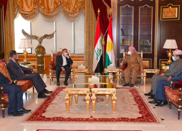 سەرۆك بارزانی پێشوازیی لە پارێزگاری سەماوە کرد