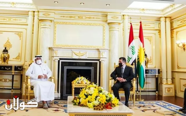 سەرۆکی حکومەتی هەرێمی کوردستان پێشوازی لە شاندێکی مانگی سووری ئیماراتی دەکات