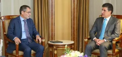 سه‌رۆكى هه‌رێمى كوردستان له‌گه‌ڵ باڵيۆزى يه‌كێتيى ئه‌ورووپا له‌ عێراق كۆبووه‌وه‌