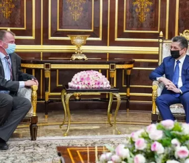 سەرۆکی حکومەتی هەرێمی کوردستان پێشوازی لە باڵیۆزی ئەڵمانیا لە عێراق دەکات