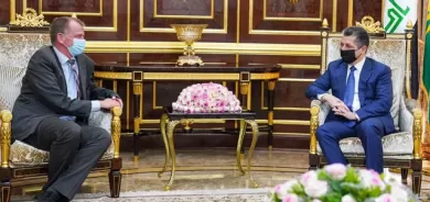 سەرۆکی حکومەتی هەرێمی کوردستان پێشوازی لە باڵیۆزی ئەڵمانیا لە عێراق دەکات