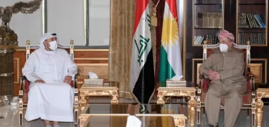 Serok Barzanî li gel şandeke Îmaratî civiyan