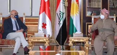 سەرۆك بارزانی پێشوازی لە باڵیۆزی جۆرجیا لە عێراق دەكات