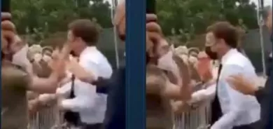 محكمة فرنسية تقضي بحكم الشاب الذي صفع ماكرون بالسجن سنة ونصف