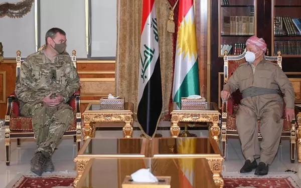 سەرۆك بارزانی پێشوازی لە جێگری فەرماندەی گشتیی هێزی هاوپەیمانان دەكات