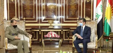 سەرۆکی حکومەتی هەرێمی کوردستان پێشوازی لە فەرماندەی گشتیی هێزەکانی ئیتالیا لە عێراق دەکات