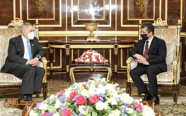 سەرۆکی حکومەتی هەرێمی کوردستان پێشوازی لە باڵیۆزی ئەمەریکا لە عێراق دەکات