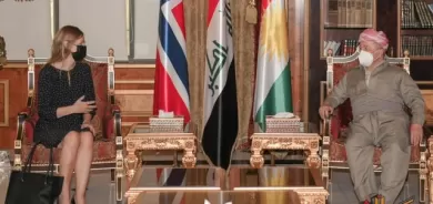 سەرۆک بارزانی پێشوازی لە باڵیۆزی نوروێژ لە عێراق دەکات