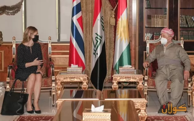 سەرۆک بارزانی پێشوازی لە باڵیۆزی نوروێژ لە عێراق دەکات