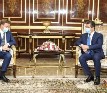 سەرۆکی حکومەتی هەرێمی کوردستان پێشوازی لە باڵیۆزی بەریتانیا لە عێراق دەکات