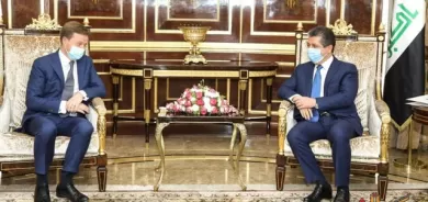 سەرۆکی حکومەتی هەرێمی کوردستان پێشوازی لە باڵیۆزی بەریتانیا لە عێراق دەکات