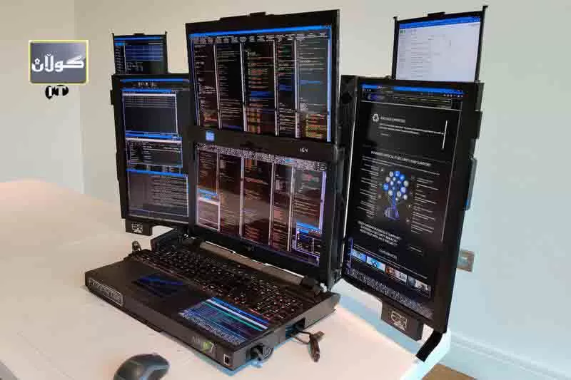 لاپتۆپێك بە حەوت شاشەوە