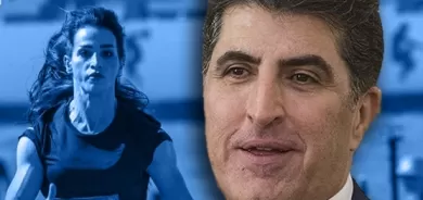 نيجيرفان بارزاني يهنئ رياضية عراقية حطمت رقماً قياسياً في البطولة العربية لألعاب القوى