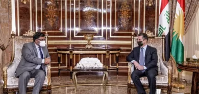 مسرور بارزاني يستقبل السفير الهندي لدى العراق