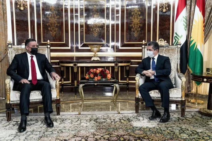 رئيس حكومة إقليم كوردستان يستقبل رئيس تحالف عزم