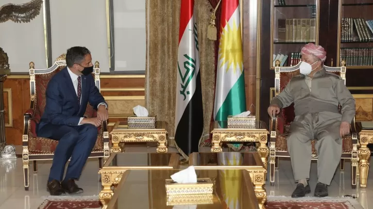 Serok Barzanî li  gel Konsulusê nû yê  Amerîkayê civiya