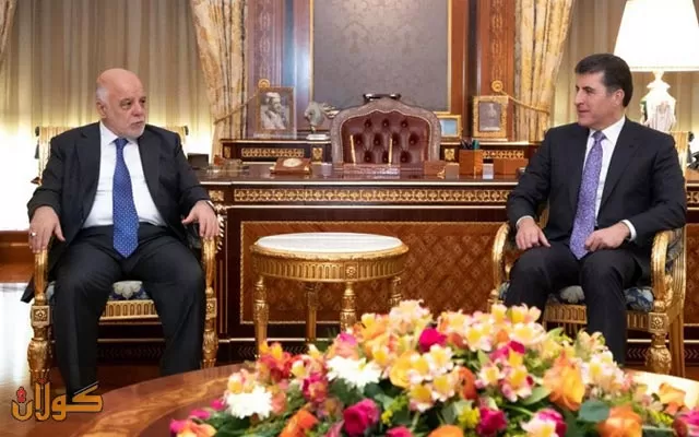 سه‌رۆك نێچيرڤان بارزانى پێشوازى له‌ عه‌بادى كرد