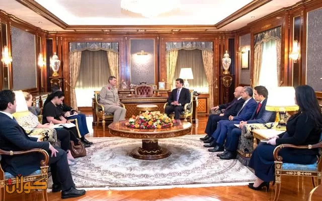 سه‌رۆك نێچيرڤان بارزانى له‌گه‌ڵ شاندێكى سه‌ربازيى هاوپەیمانان كۆبووه‌وه‌