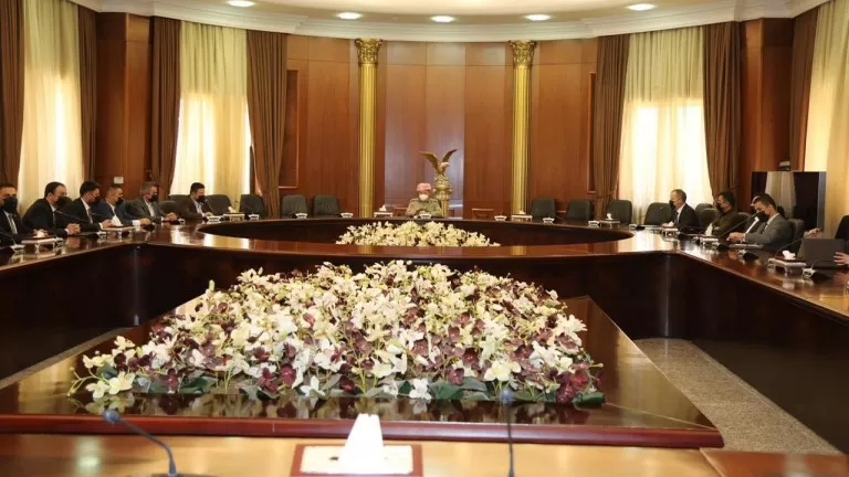 Serok Barzanî pêşwaziya şanda Encûmena Lawên Kurdistanê kir