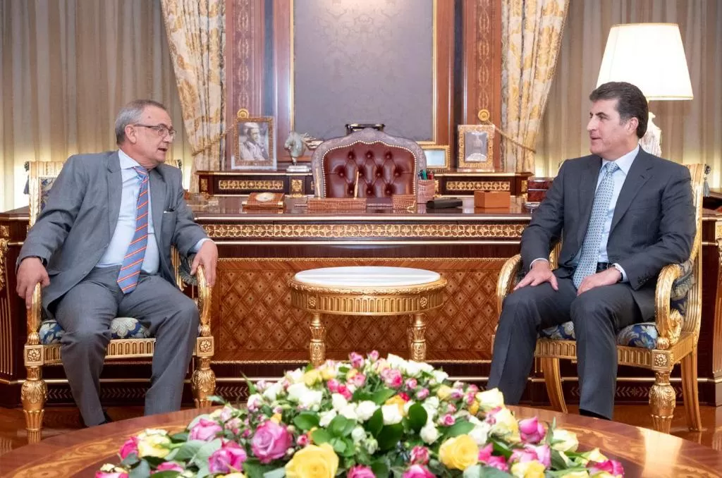 نيجيرفان بارزاني وإيسكوبار يبحثان علاقات إقليم كوردستان مع إسبانيا