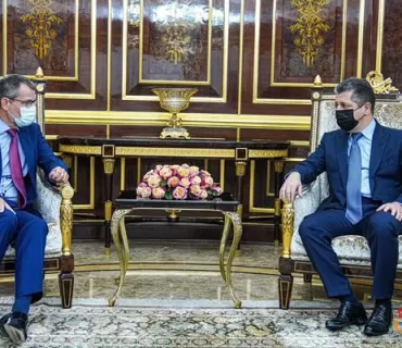 سەرۆکی حکومەتی هەرێمی کوردستان پێشوازی لە باڵیۆزی یەکێتی ئەوروپا لە عێراق دەکات