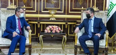 سەرۆکی حکومەتی هەرێمی کوردستان پێشوازی لە باڵیۆزی یەکێتی ئەوروپا لە عێراق دەکات