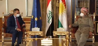 الرئيس بارزاني يستقبل سفير الاتحاد الاوروبي لدى العراق