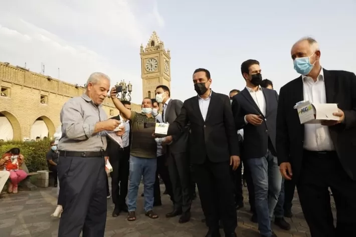 حملة توعية من «كورونا» وتوزيع كمامات في أربيل