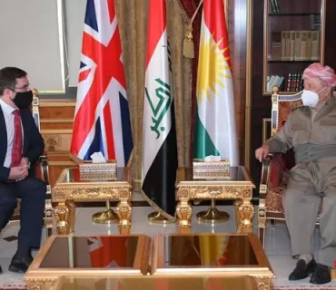 سەرۆک بارزانی پێشوازی لە باڵیۆزی بریتانیا لە عێراق دەکات