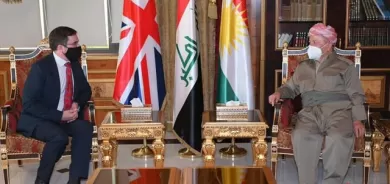 سەرۆک بارزانی پێشوازی لە باڵیۆزی بریتانیا لە عێراق دەکات