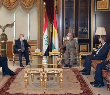 سەرۆك بارزانی پێشوازی لە سەرۆكی بەرەی ڕزگاری و گەشەپێدان دەكات