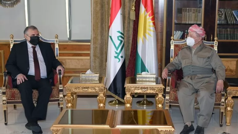 Serok Barzanî li gel Berbijêrê berê yê Serokwezîriya Îraqê civiya