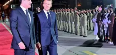 الرئيس الفرنسي إيمانويل ماكرون يصل أربيل