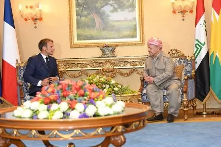 الرئيس بارزاني عن اجتماعه بالرئيس ماكرون : بحثنا آخر التطورات في العراق وكوردستان