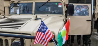 التحالف يسلم وزارة البيشمركة وجبة جديدة من الدعم اللوجستي