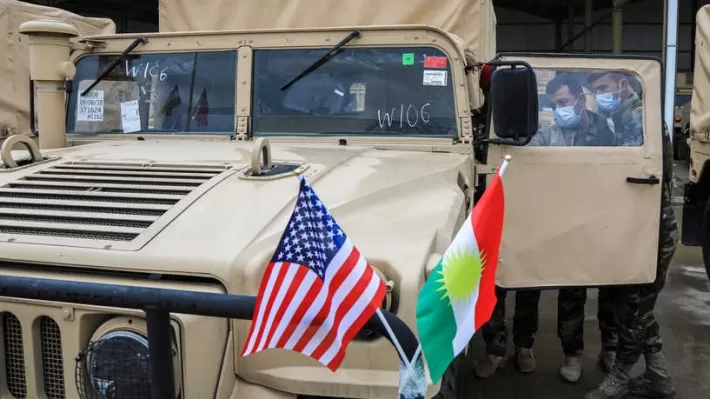 التحالف يسلم وزارة البيشمركة وجبة جديدة من الدعم اللوجستي