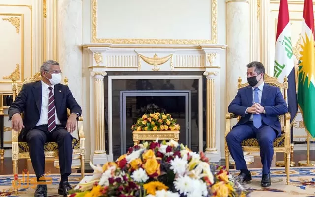 سەرۆکی حکومەتی هەرێمی کوردستان پێشوازی لە شاندێکی باڵای پارتی گەلی کۆماری تورکیا دەکات