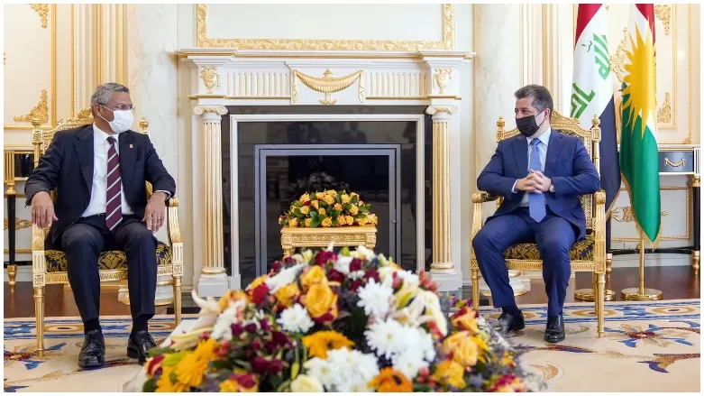 رئيس حكومة إقليم كوردستان يستقبل وفداً من حزب الشعب الجمهوري التركي