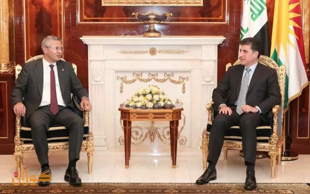 سەرۆکى هەرێمى کوردستان پێشوازى لە شاندێکى پارتى گەلى کۆماریى تورکیا کرد